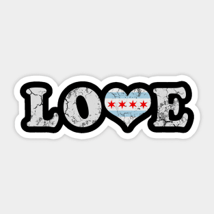 Chicago Flag Love Home Family Sticker